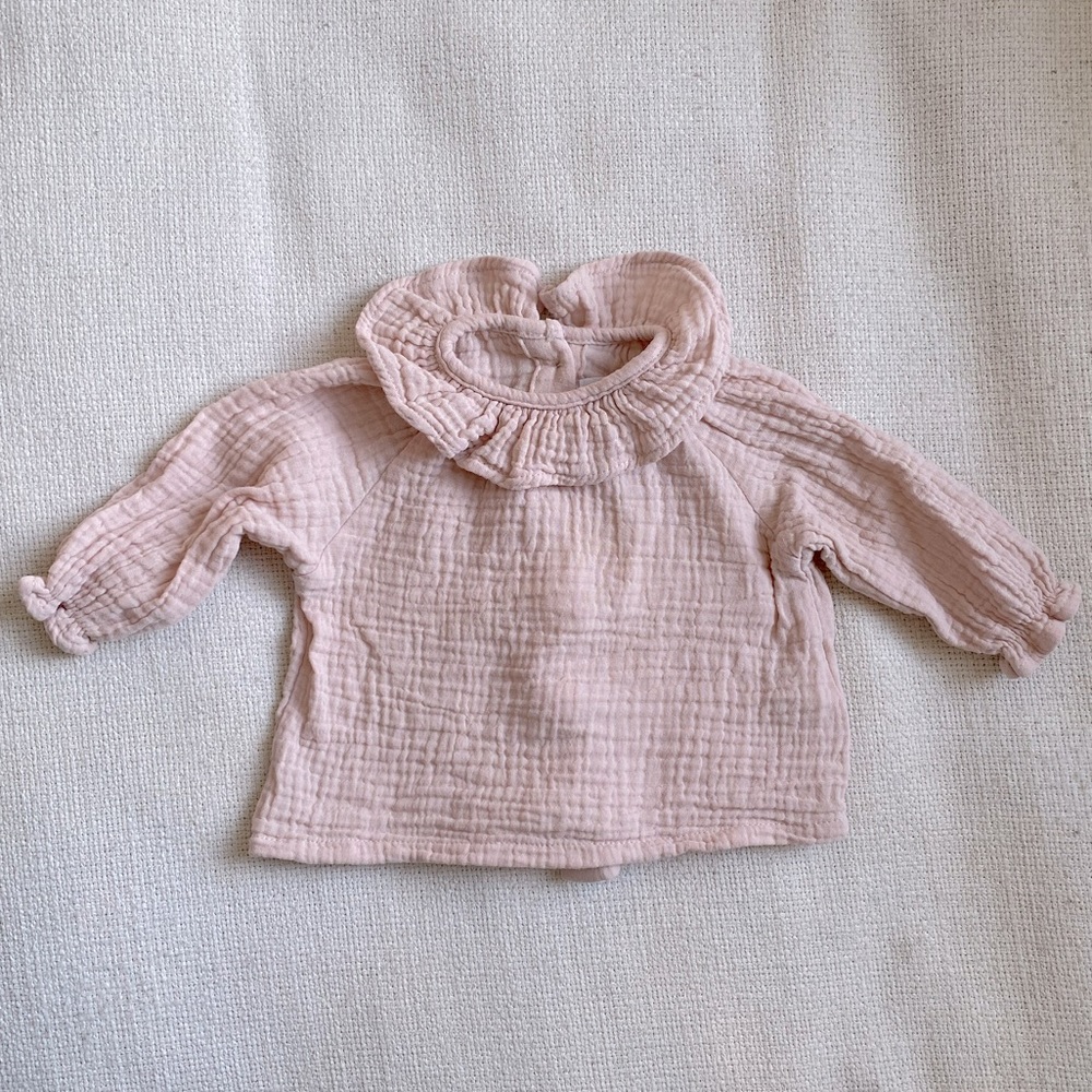 Zara dusty pink cotton blouse, sz 0-3 months